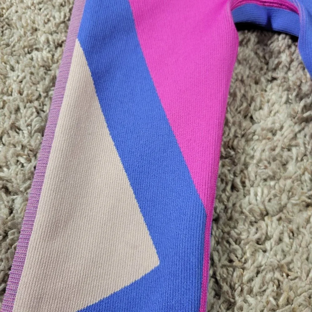Nike Training Tights Womens Small Sculpt Icon Clash Seamless Colorful Flaw*